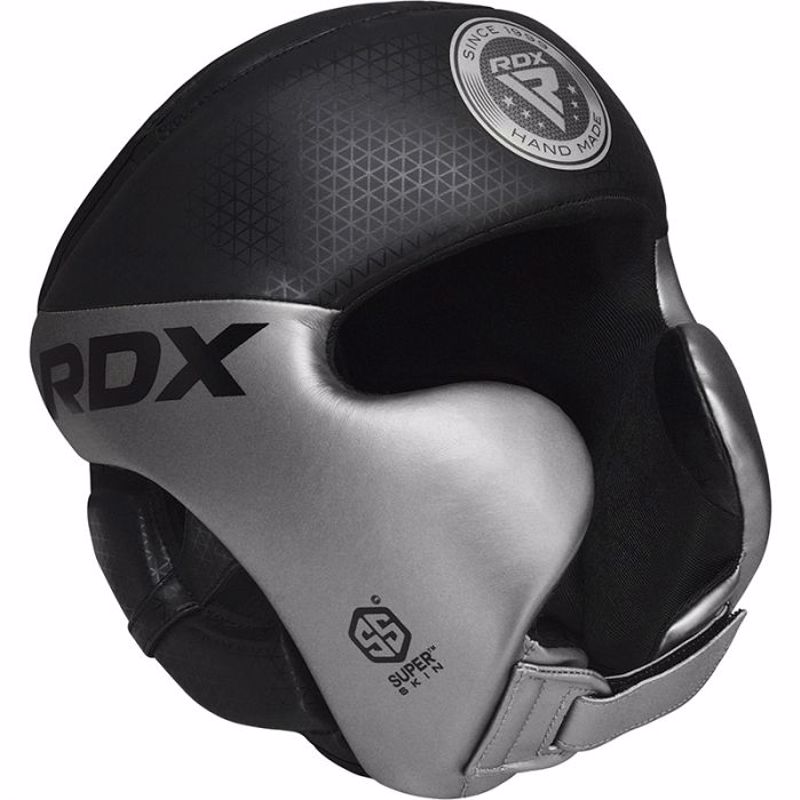 RDX L1 MARK PRO CHEEK BOXING TRAINING HEAD GUARD BLACK/SILVER